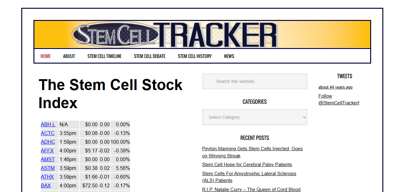 Stem Cell Tracker in 2014